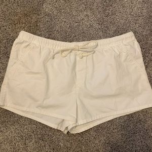 AEO Aerie Chambray Drawstring White Denim Shorts